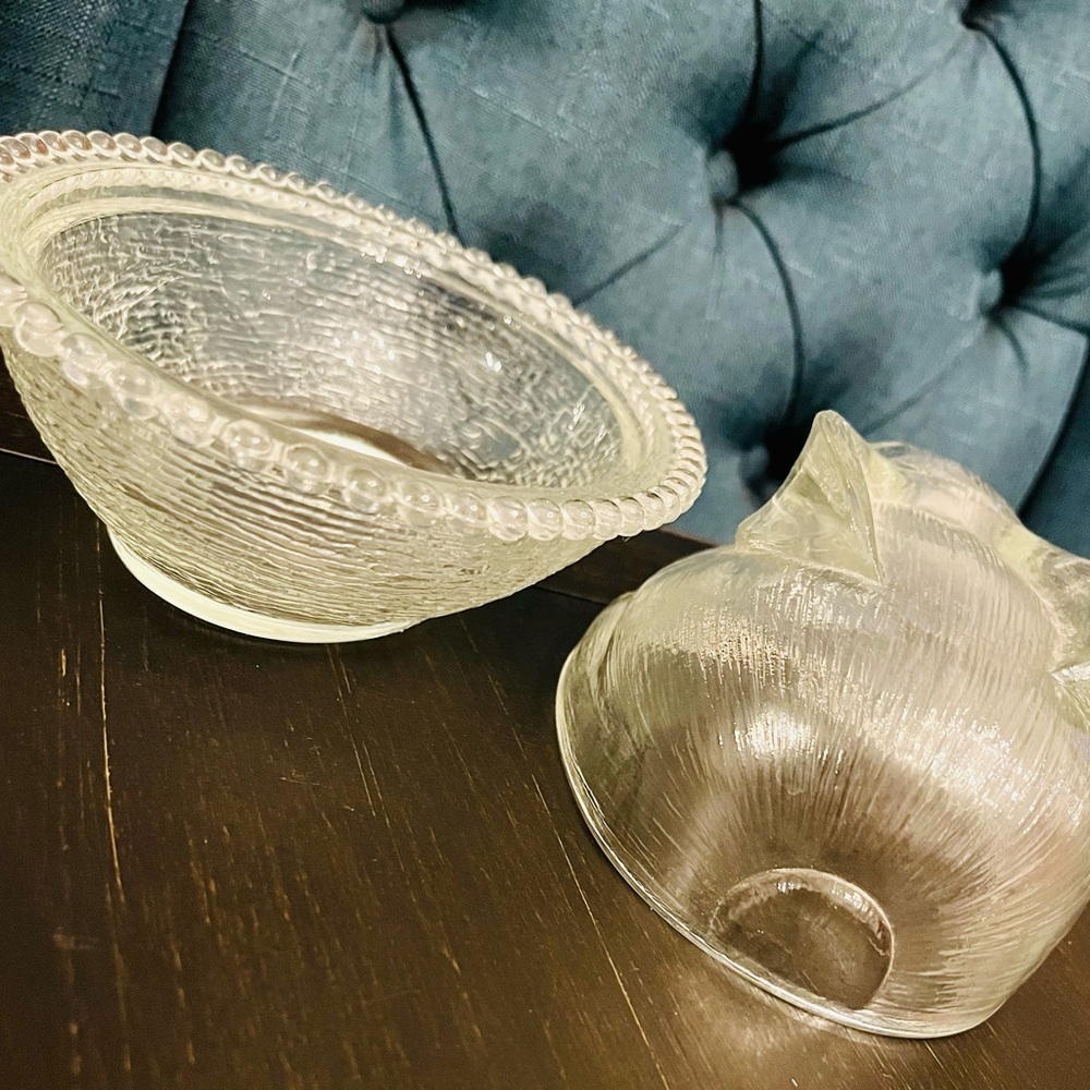 Clear Glass Bunny Covered Dish - Indiana Glass - Picture 4 of 6